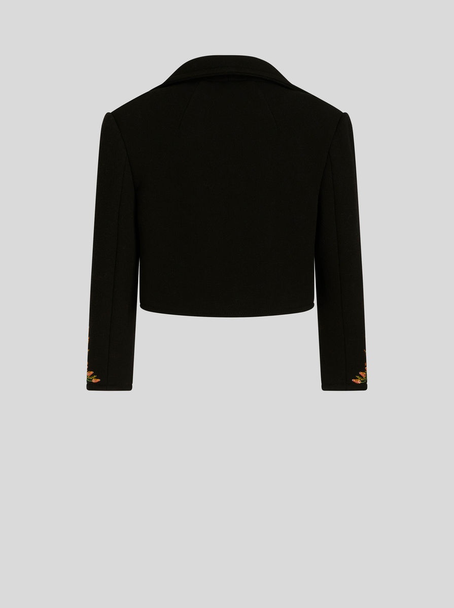 CROPPED JACKET WITH EMBROIDERED FOLIAGE - 5