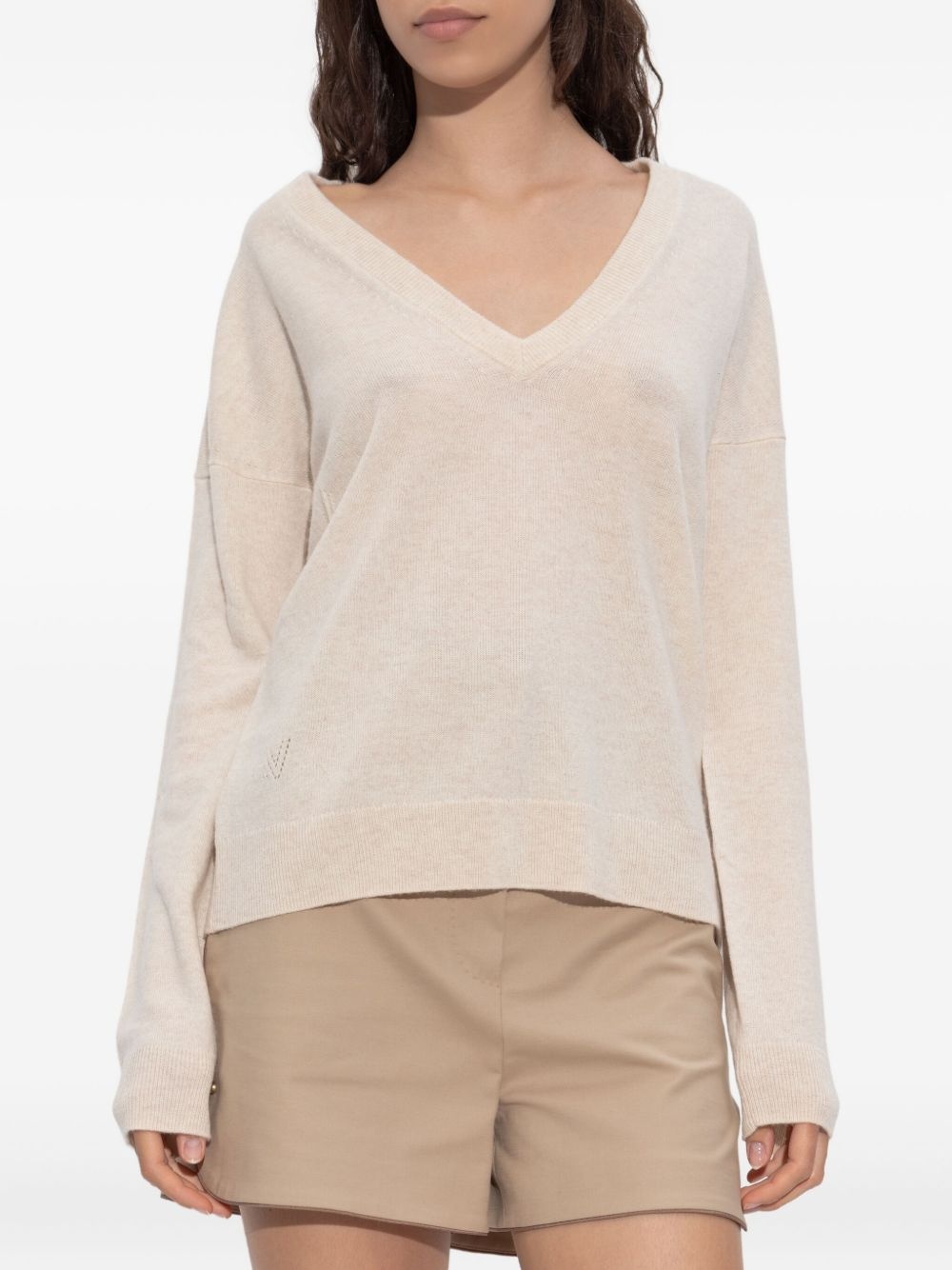 v-neck sweater - 3
