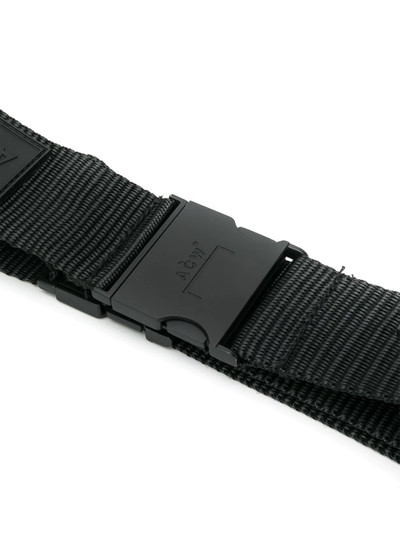 A-COLD-WALL* black logo embossed leather and nylon belt outlook