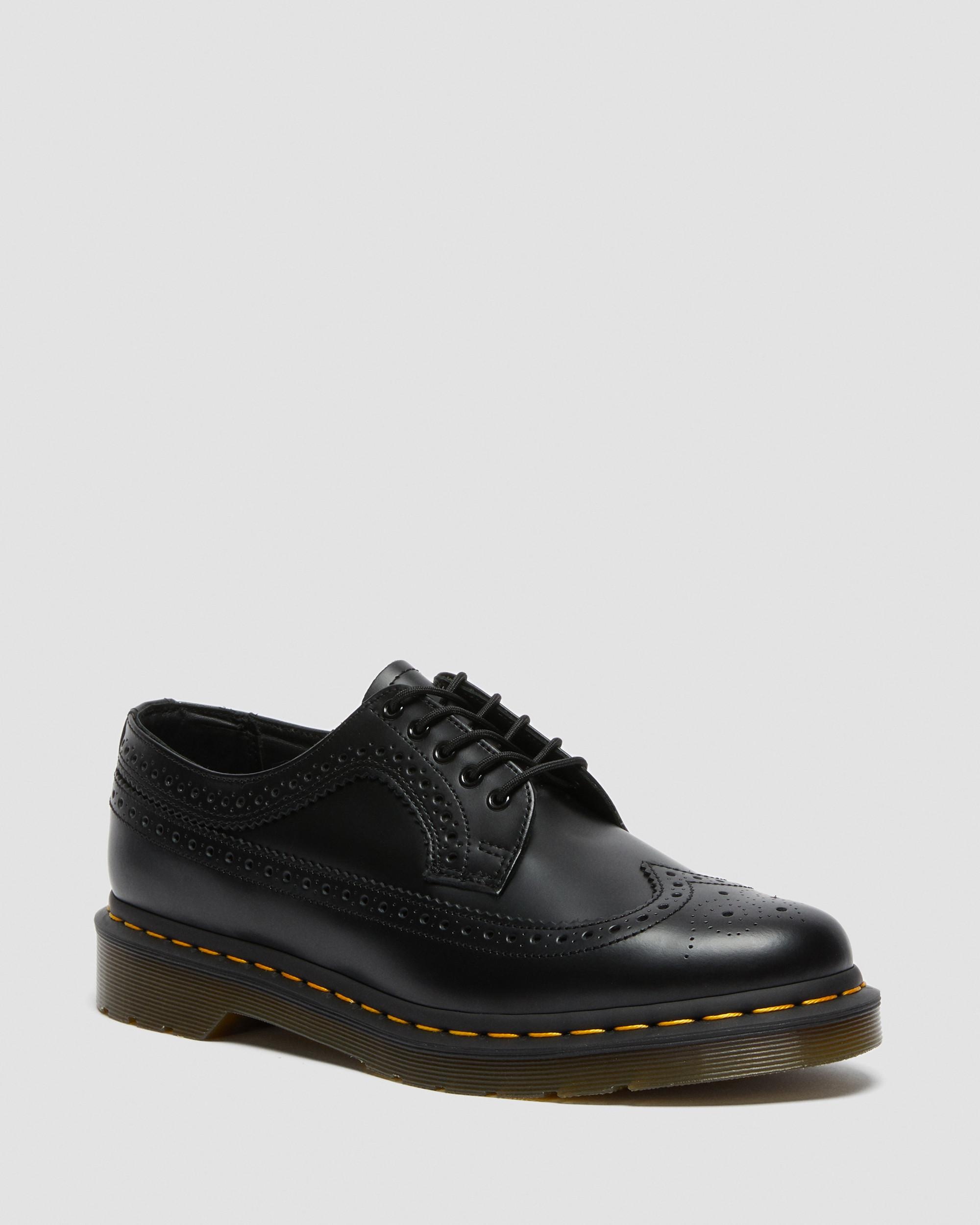 3989 Yellow Stitch Smooth Leather Brogue Shoes - 5