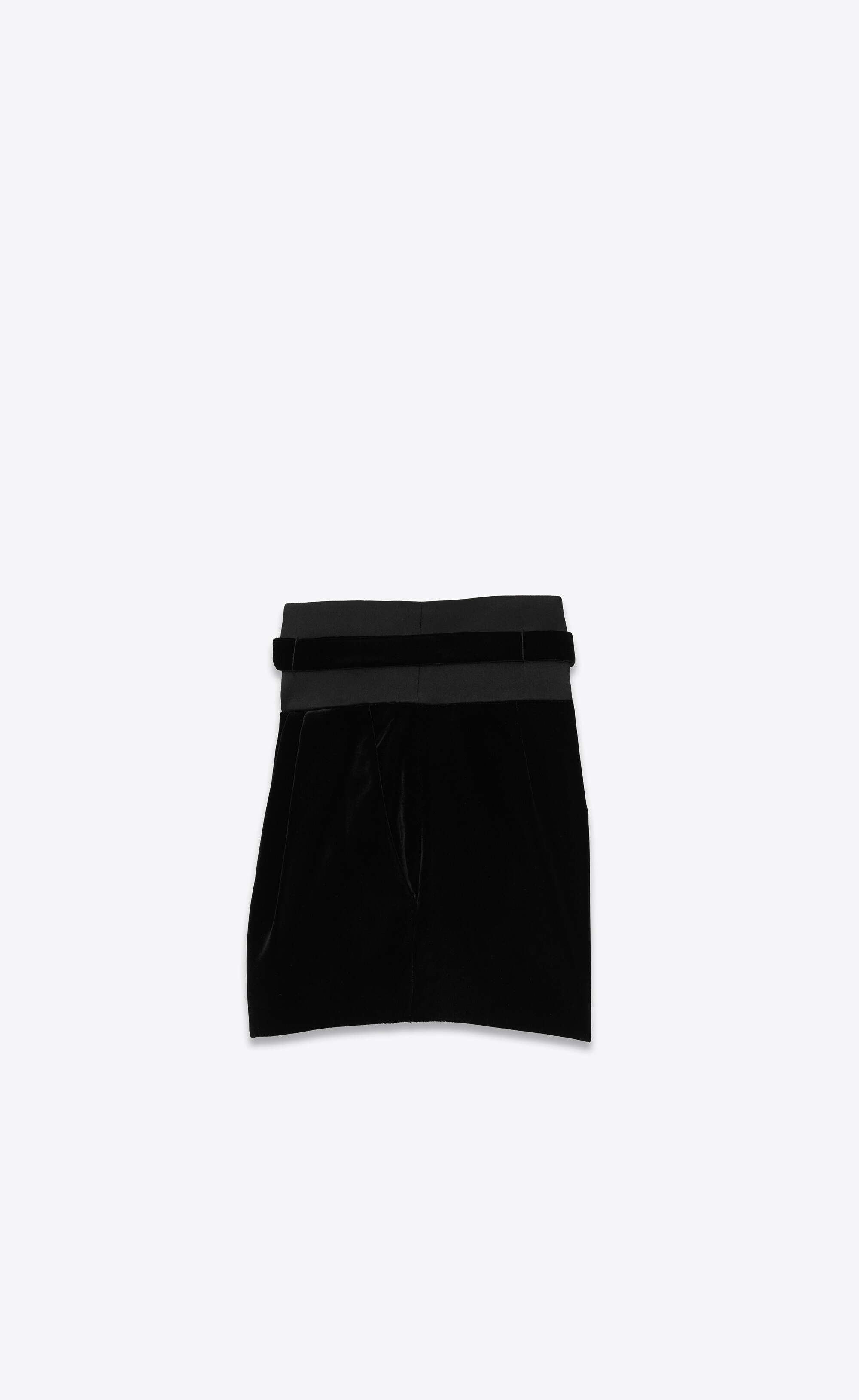 tied high-rise shorts in velvet - 2