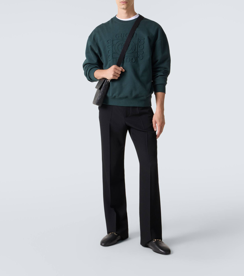 GUCCI GG Emblem debossed leather phone pouch outlook