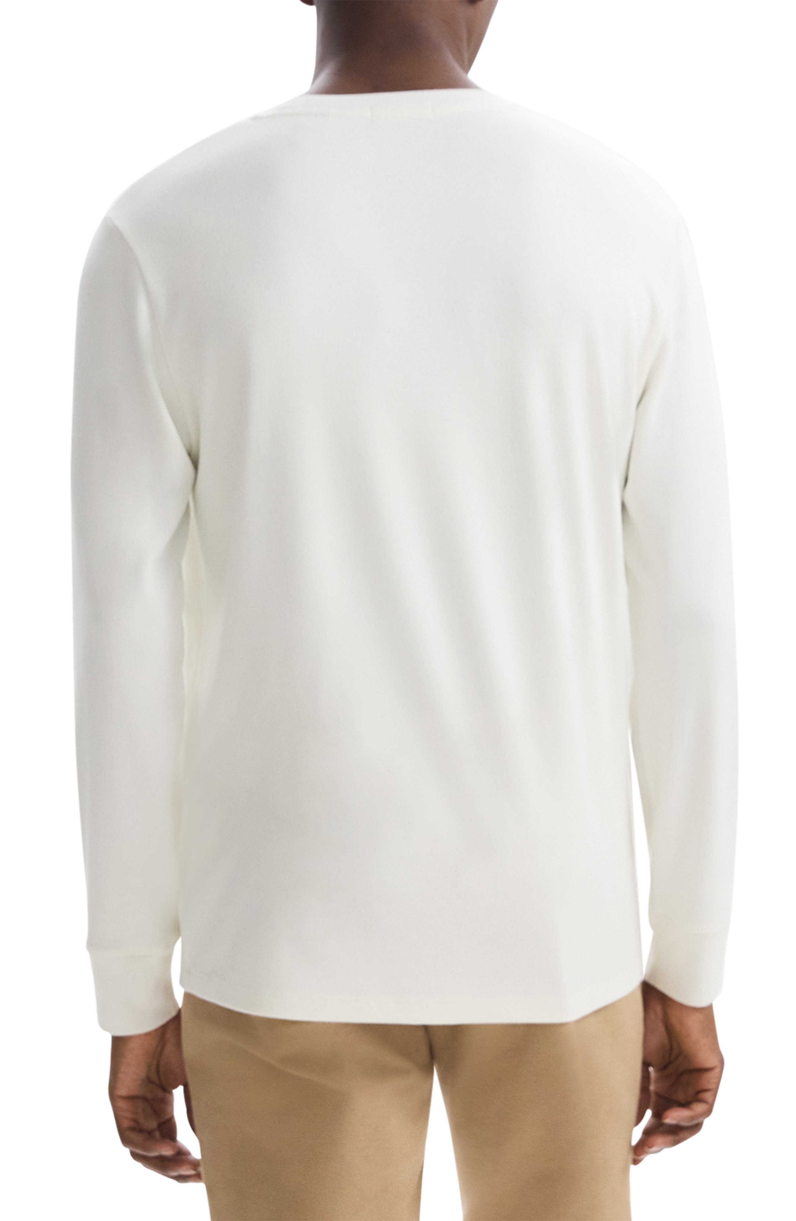 Theory Essential Long Sleeve T-Shirt in Winter White - 2