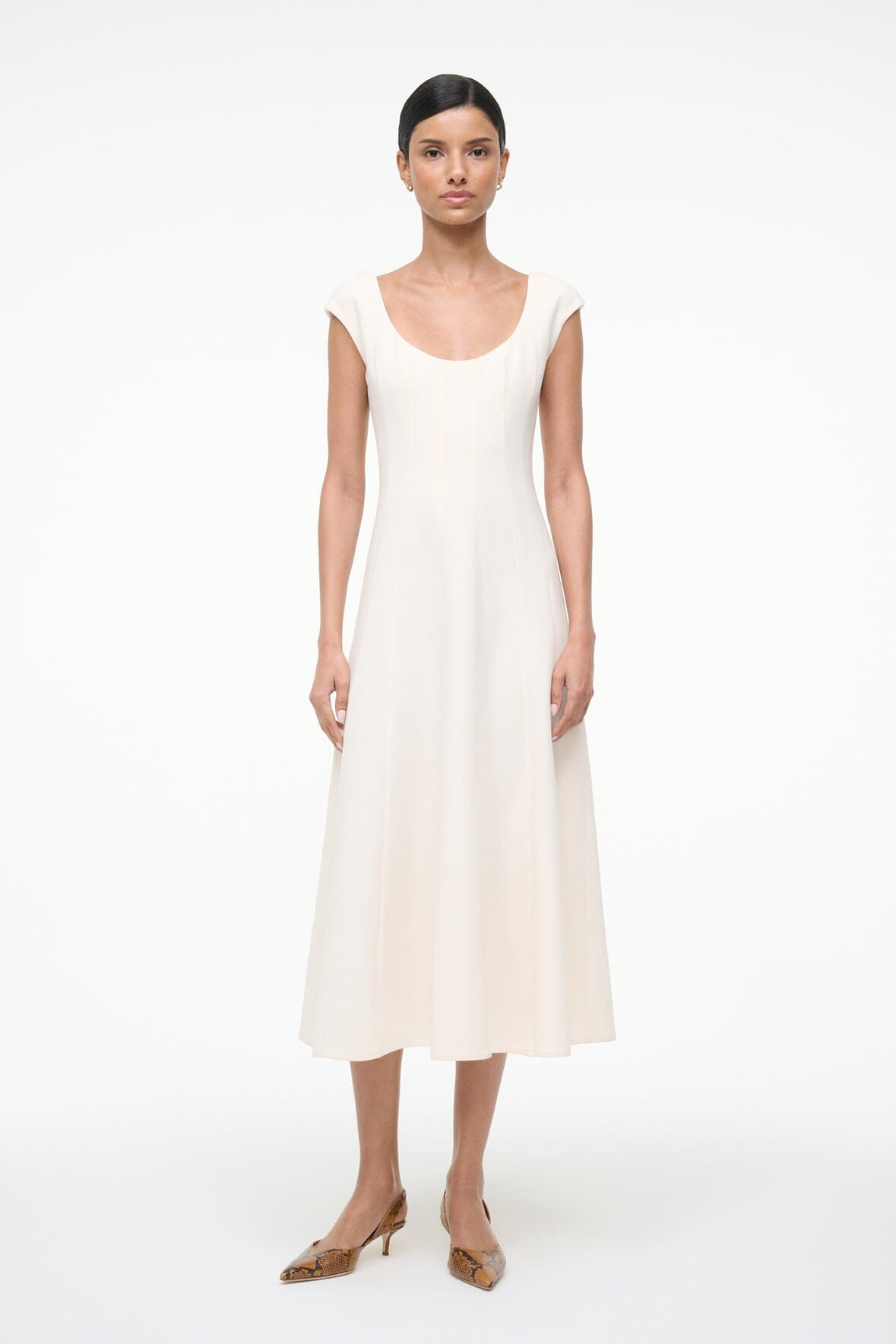 STAUD CHARLOTTE DRESS ECRU - 6