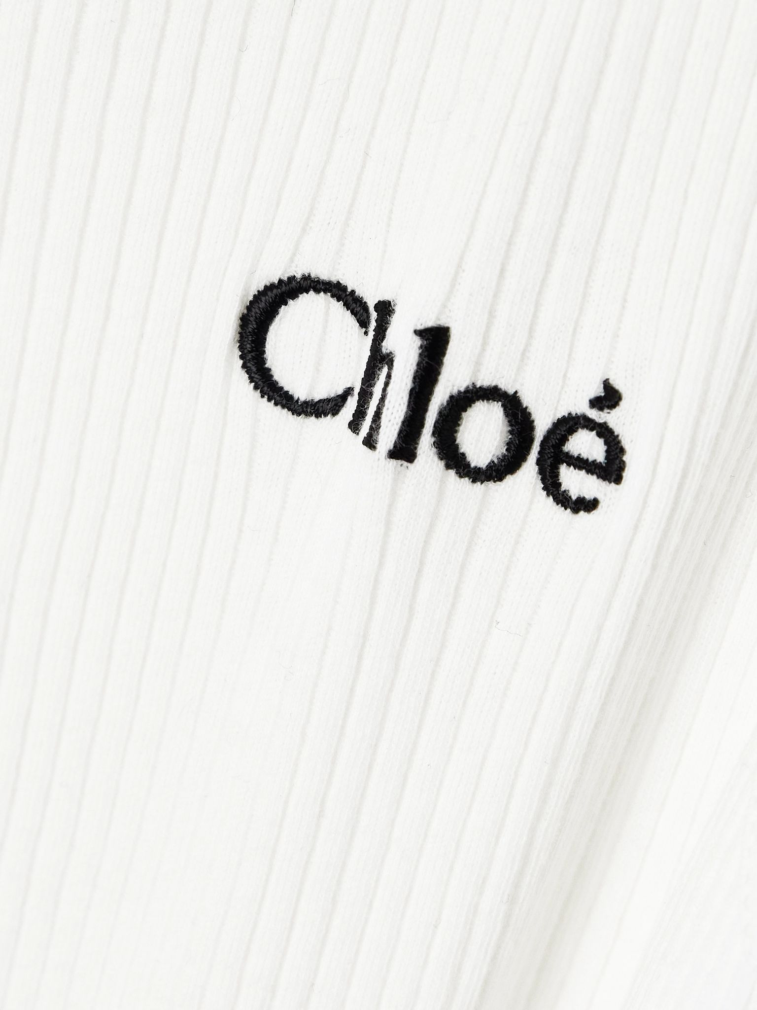 Embroidered ribbed cotton tank White - 5