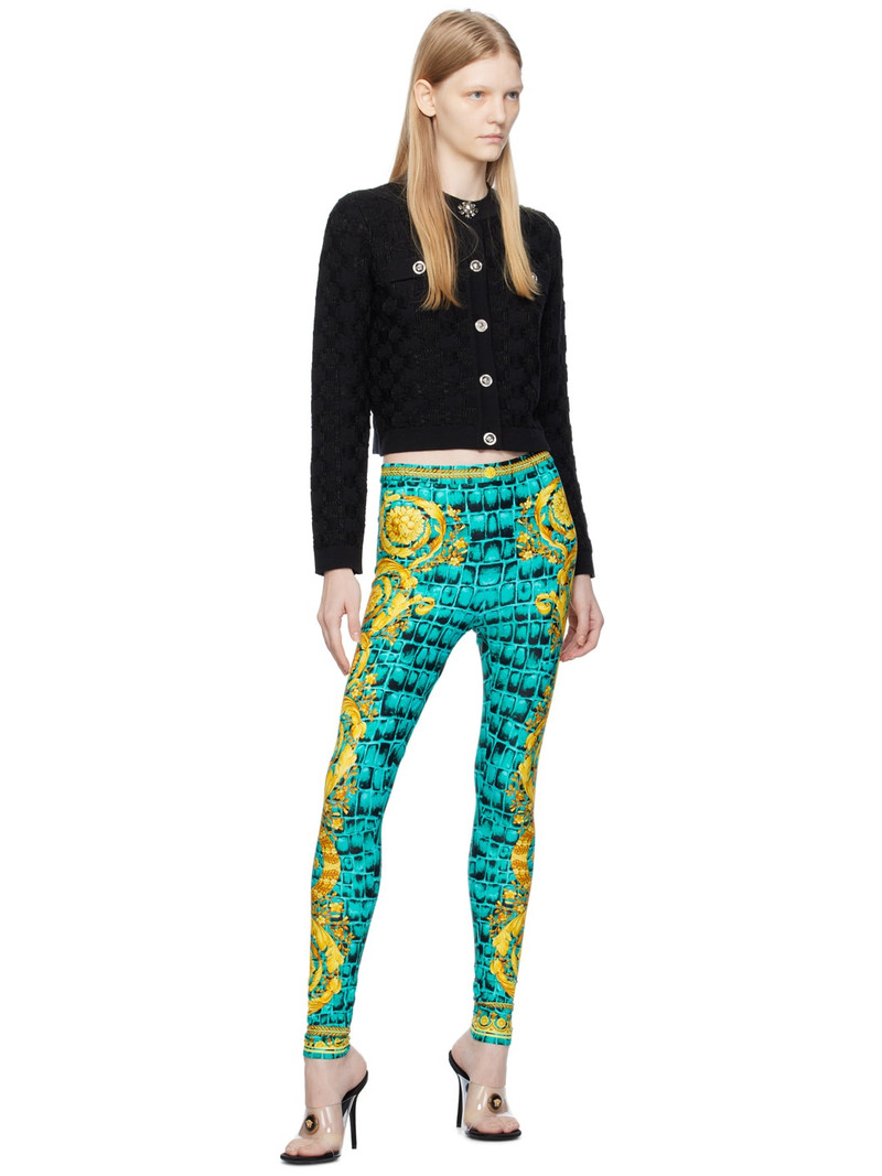 VERSACE Barocco-print slip-on leggings outlook