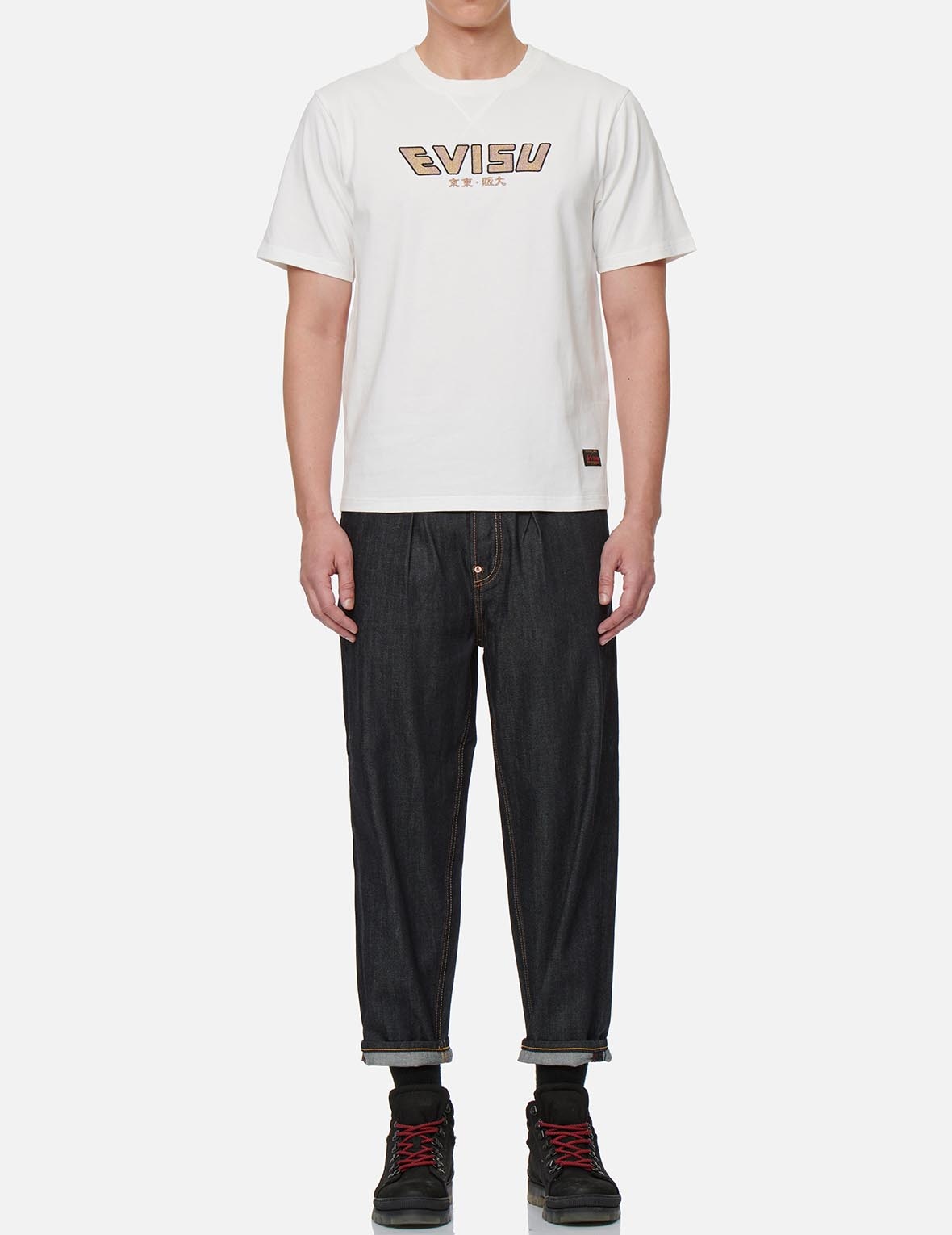 KOMAINU AND KAMON EMBROIDERED BALLOON DENIM JEANS - 6