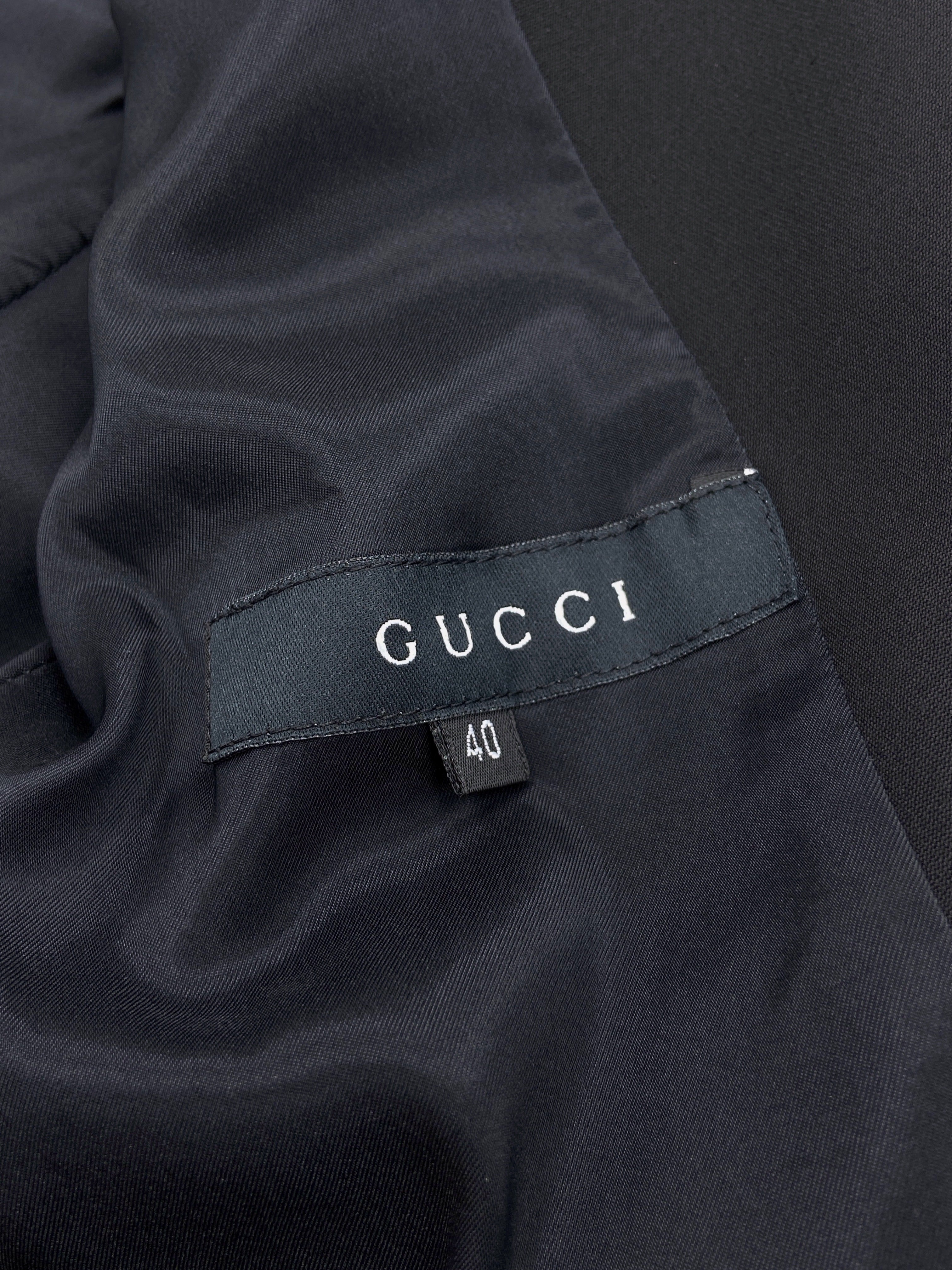 Gucci Fall 2003 Tom Ford Black Wool Military Blazer Jacket 40 - 10
