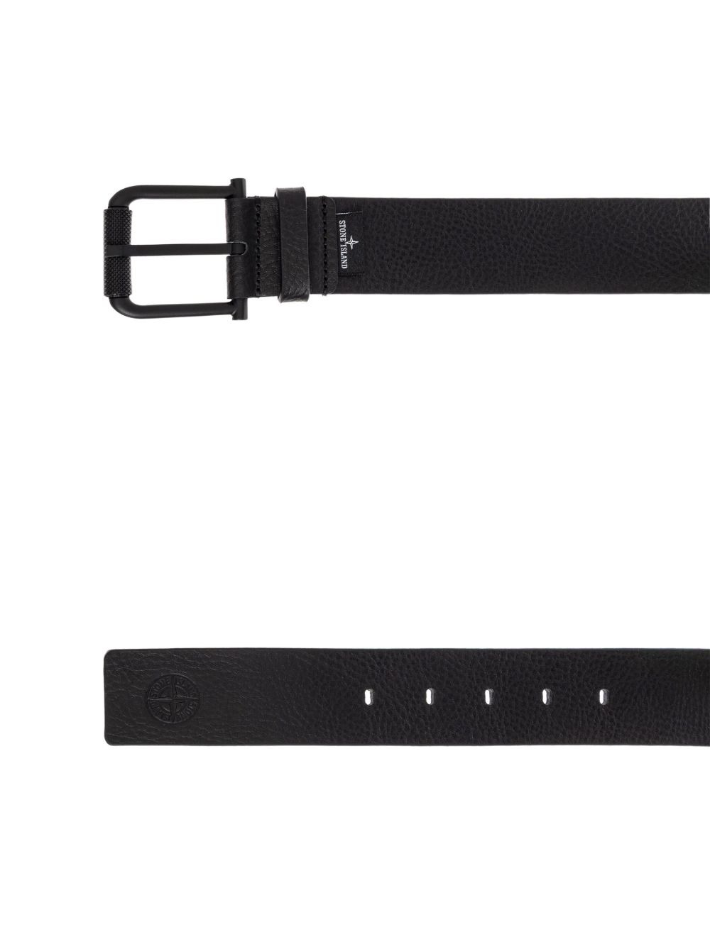 debossed-logo leather belt - 4