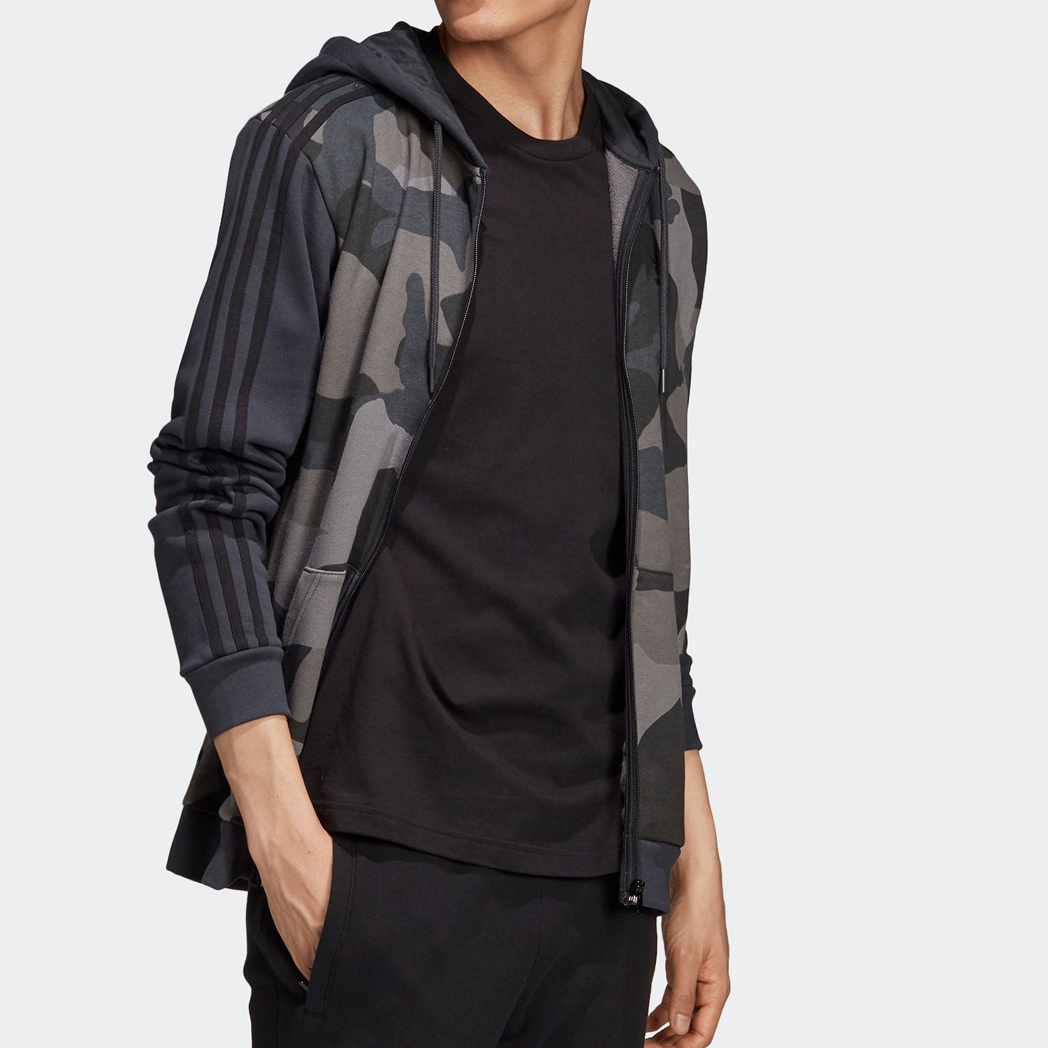 adidas Originals 'Camo' Full Zip Hoodie 'Carbon' ED7073 - 3