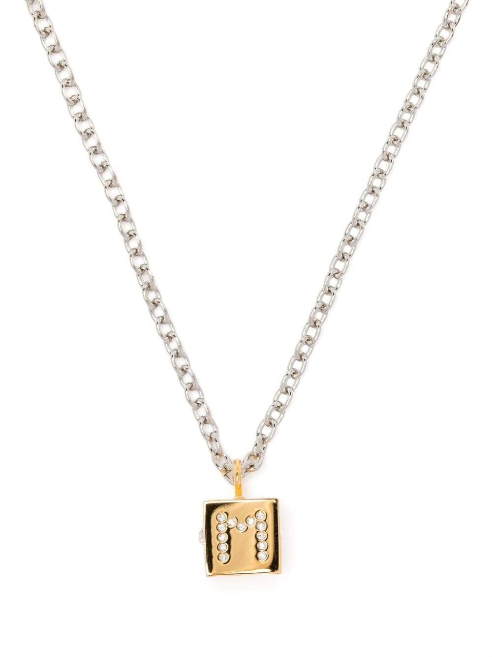 logo-pendant chain necklace - 1
