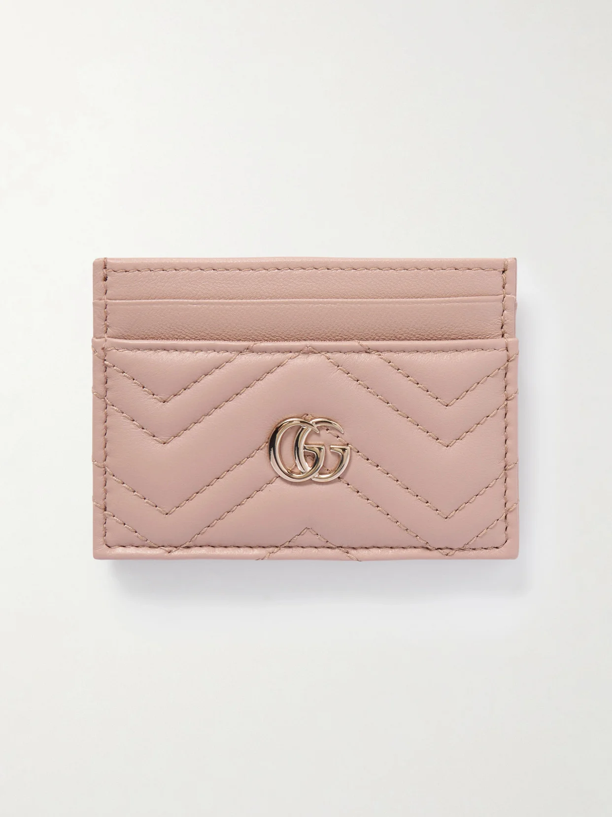Gg Marmont Quilted Textured-leather Cardholder - 1