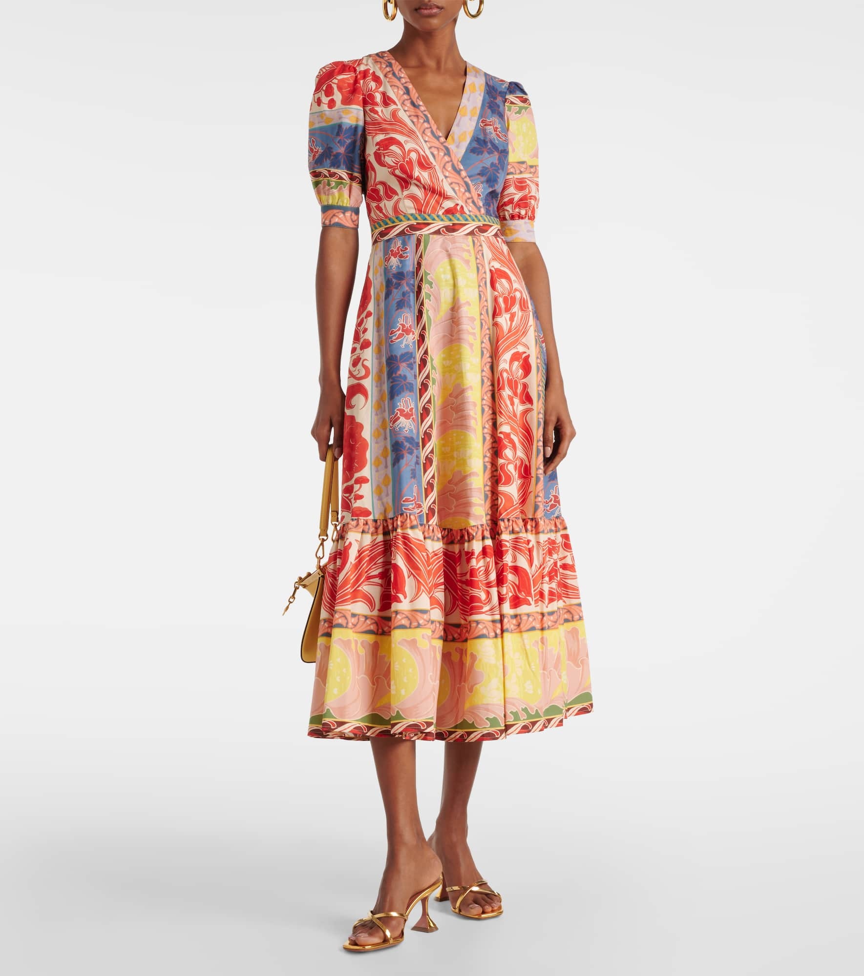 Printed cotton wrap dress - 2