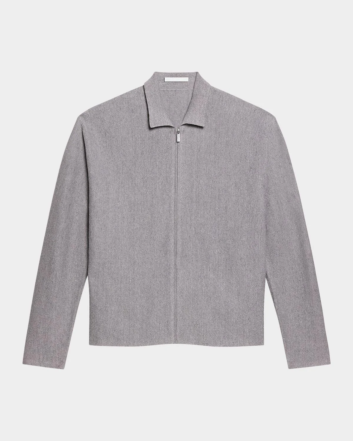 Men's Raw-Cut Trim Full-Zip Shirt Jacket - 1
