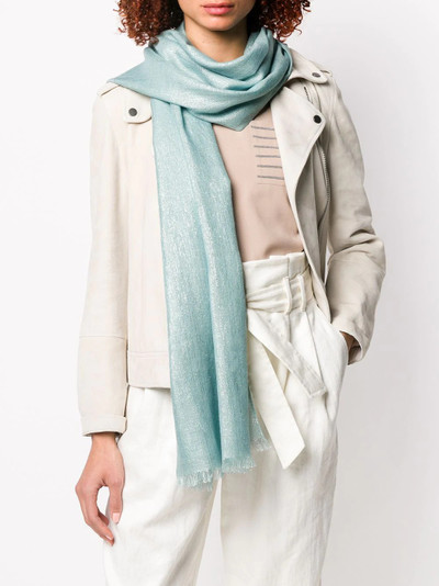 Brunello Cucinelli metallized frayed scarf outlook