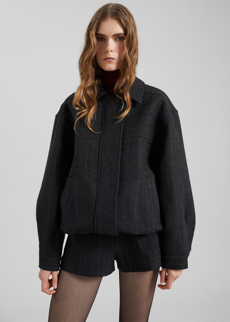 Natick Blouson Jacket - Charcoal Multi Stripe 8