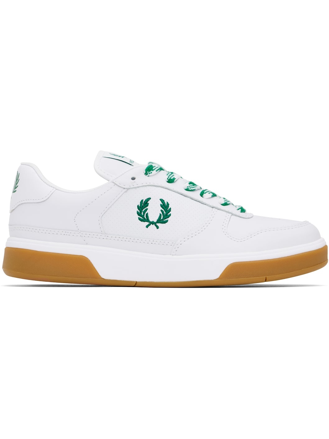 White & Green B300 Sneakers - 1