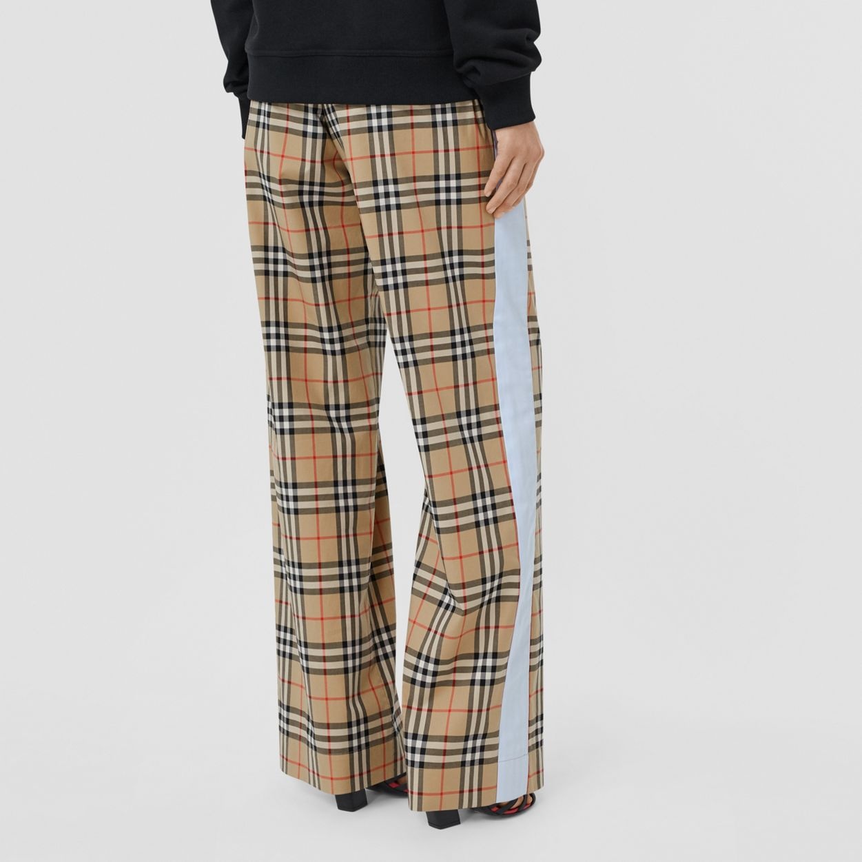 Vintage Check Stretch Cotton Trousers - 4