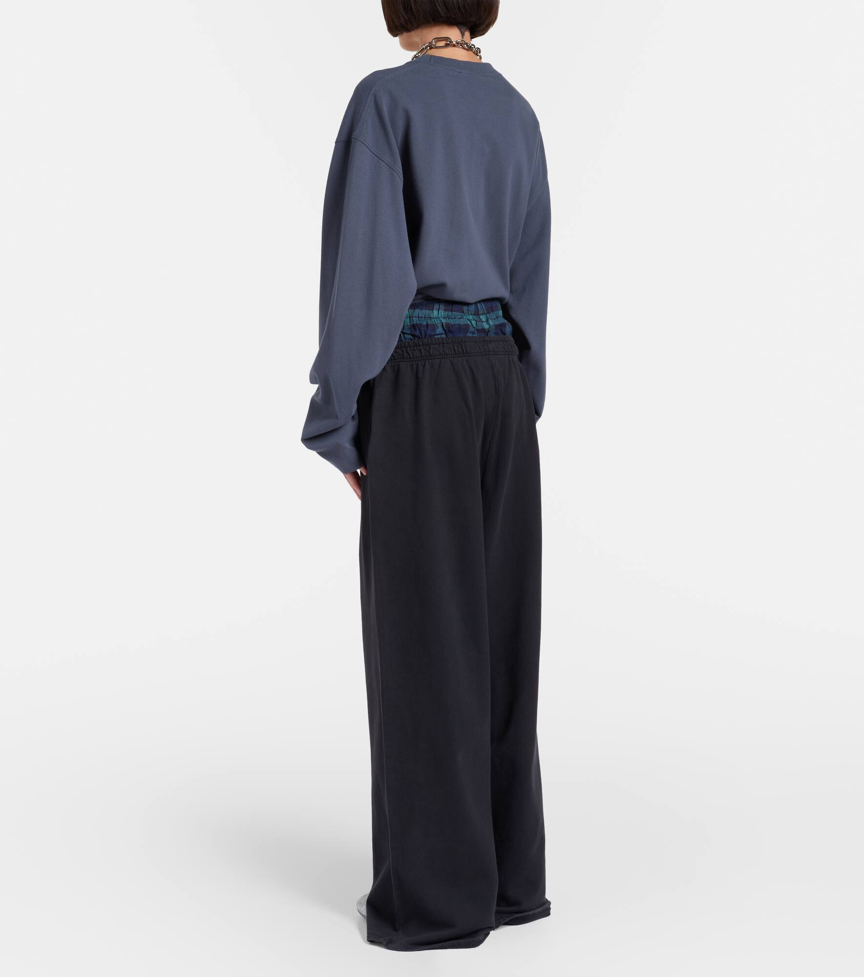 Cotton wide-leg pants - 3