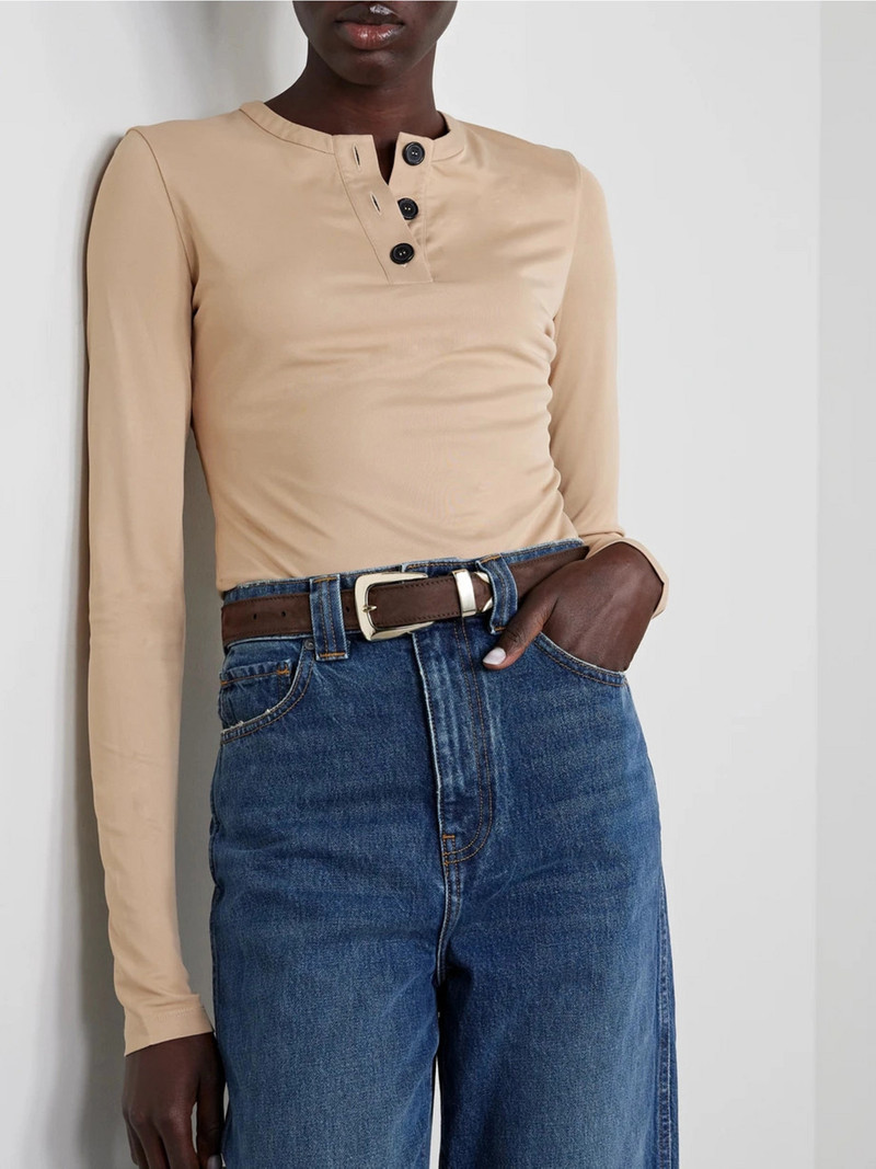 KHAITE Benny Suede Belt outlook