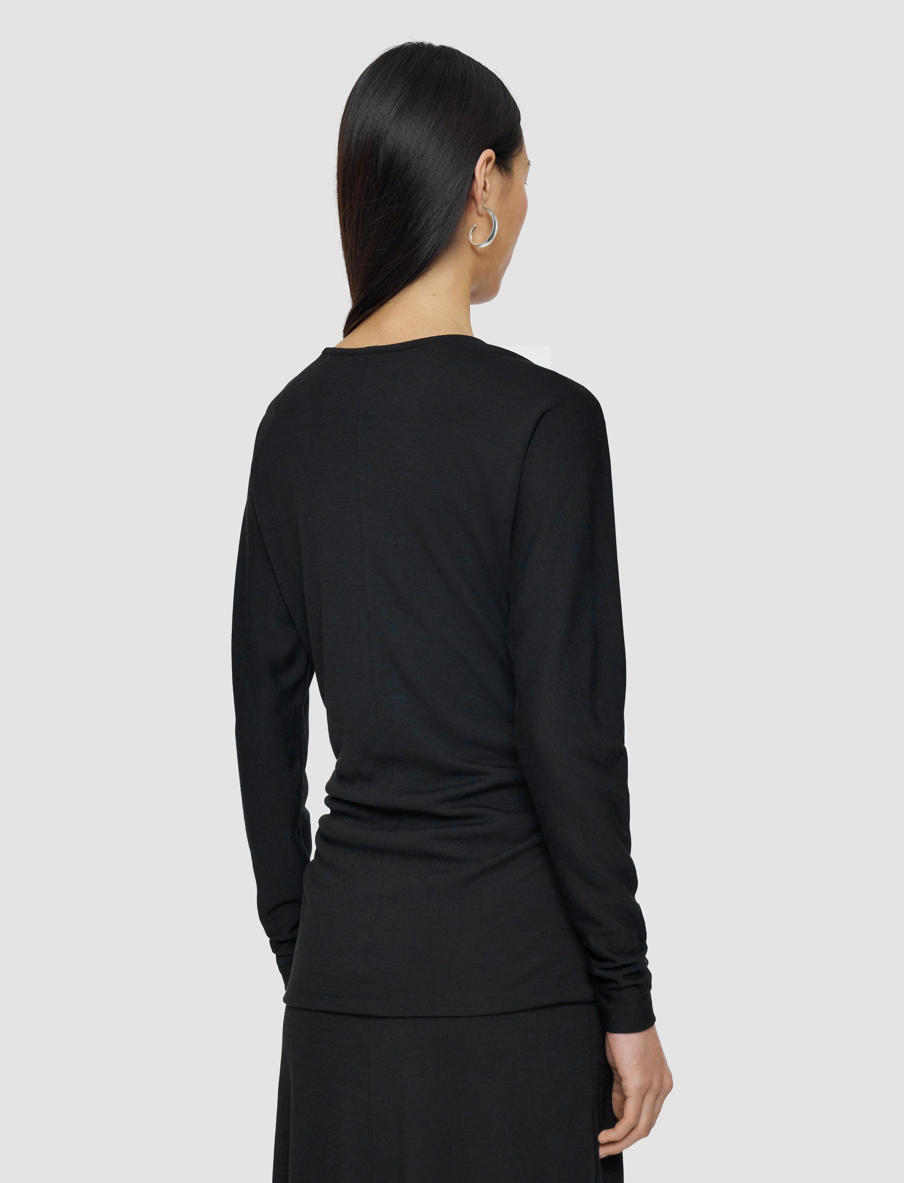 Wool Jersey V Neck Top - 4