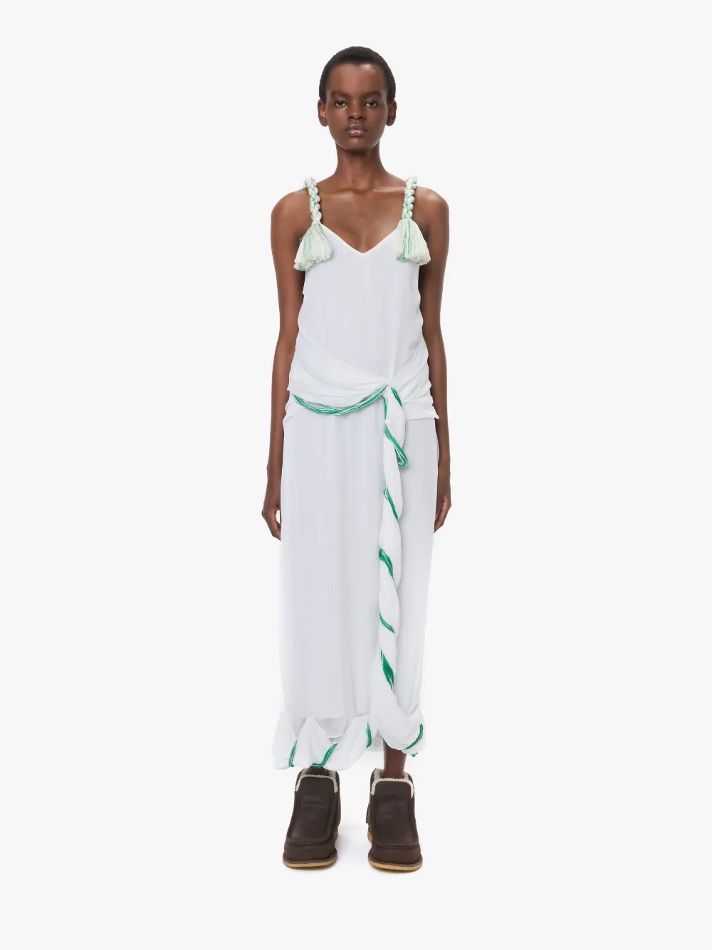 TASSEL STRAP TWISTED DRESS - 2