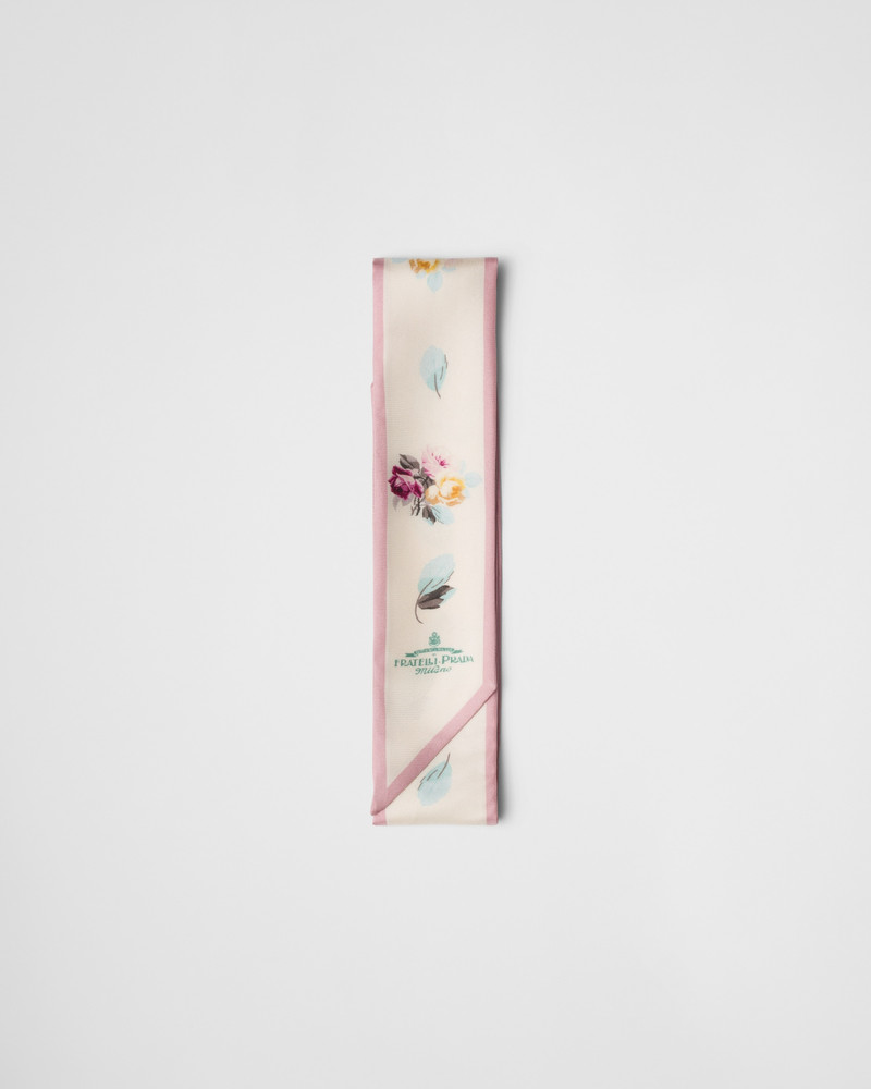 Printed silk twill skinny tie 1