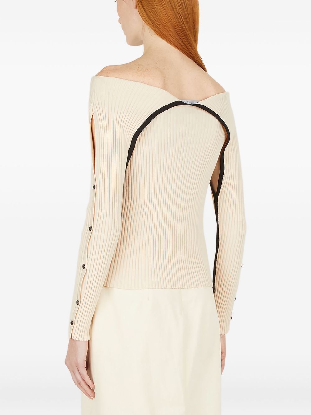 off-shoulder ribbed top - 4