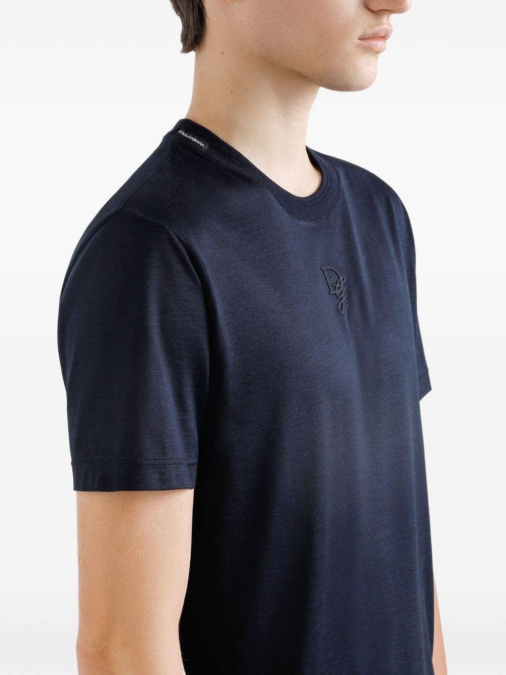 logo silk T-shirt - 5