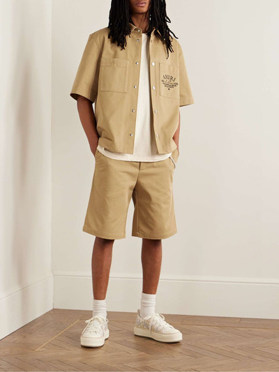 AMIRI Arts District Straight-Leg Logo-Embroidered Cotton-Drill Shorts outlook