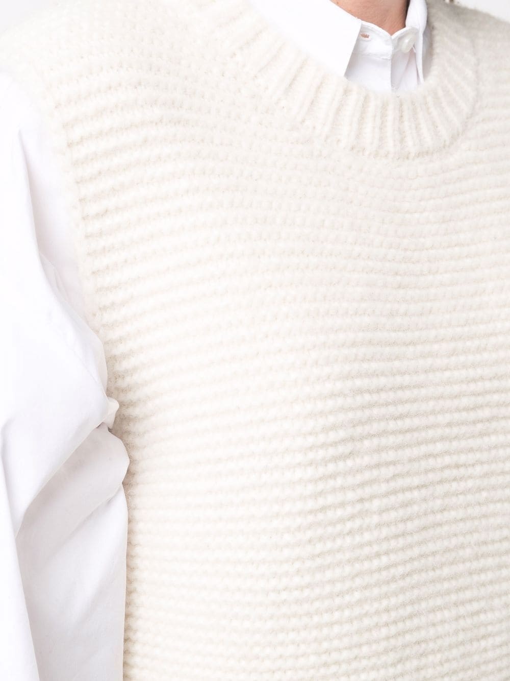 crew-neck knitted vest - 5