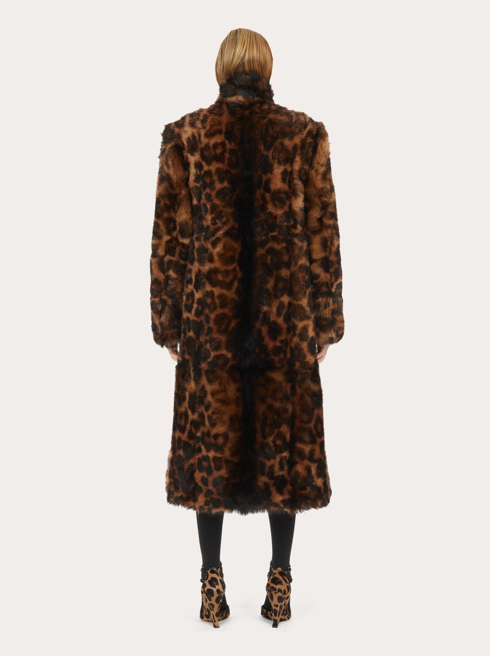 Leopard print long length shearling - 3