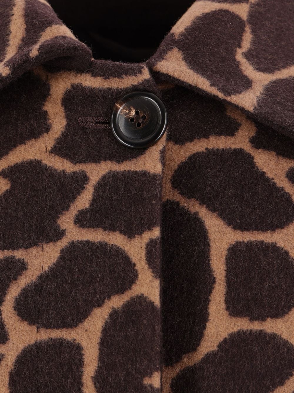 animal-print wool coat - 3