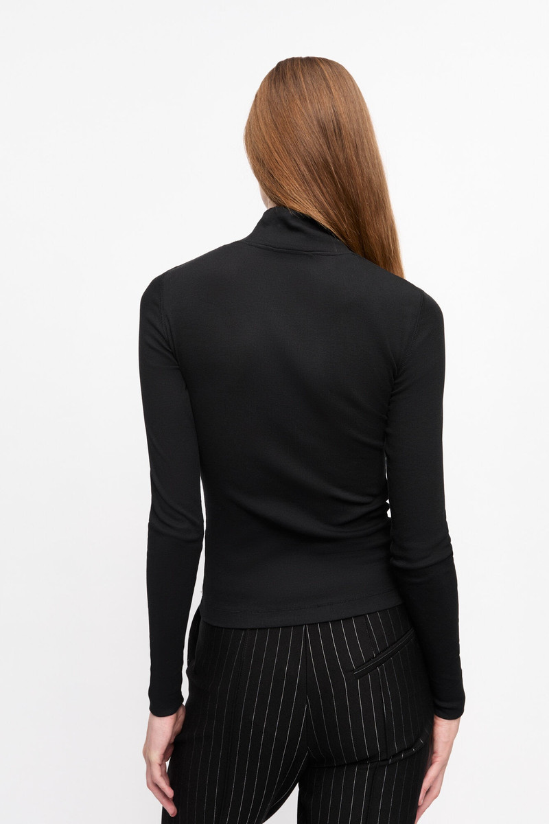 블랙 소프트 COTTON RIB RHINESTONE TOP 3
