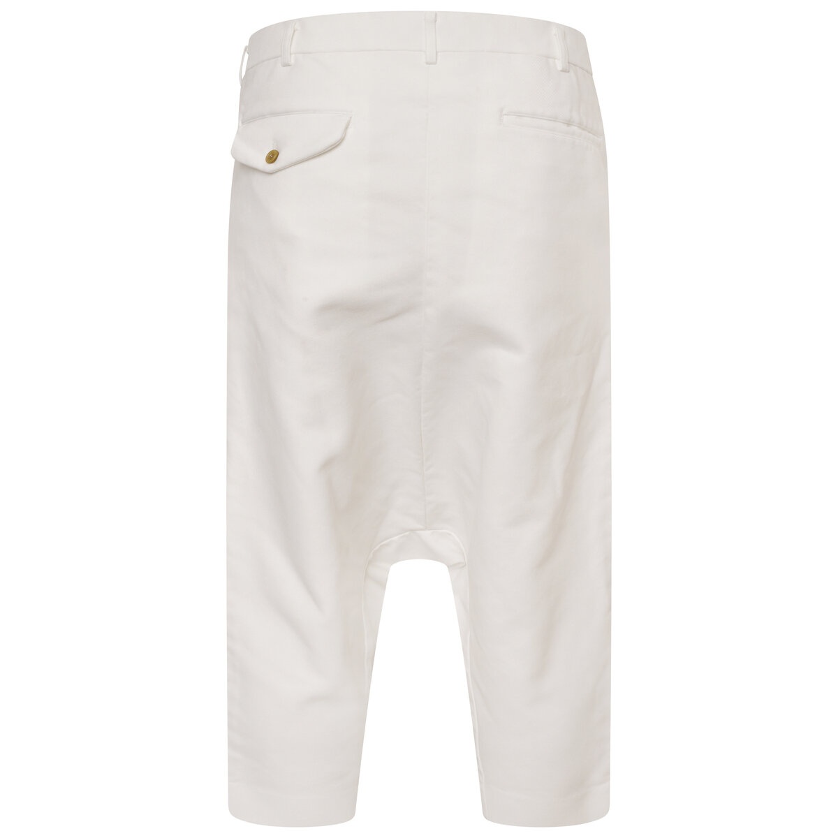 Oversized Dropped-Crotch Cropped Trousers in White - 2