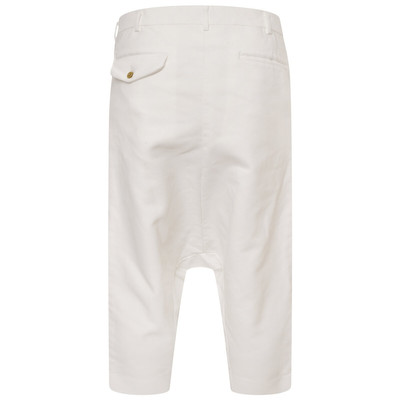 Comme des Garçons Homme Plus Oversized Dropped-Crotch Cropped Trousers in White outlook