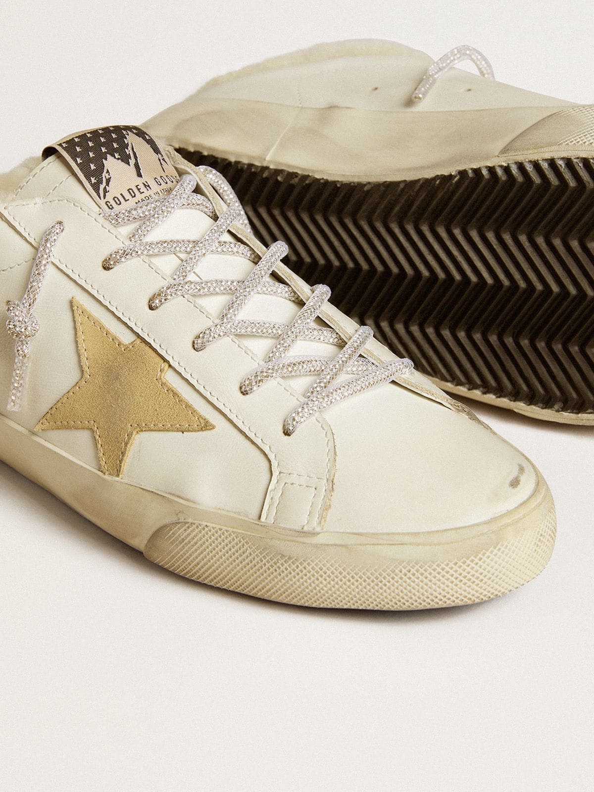 Women’s Super-Star Sabots with gold suede star and shearling lining - 3