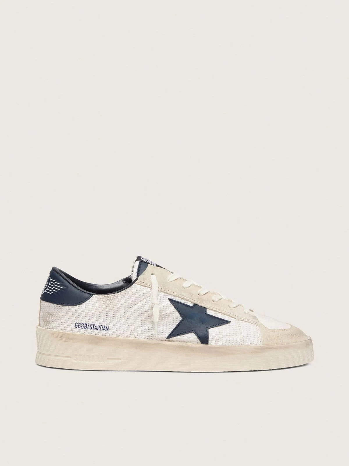 Men’s Stardan in beige suede with blue star - 1