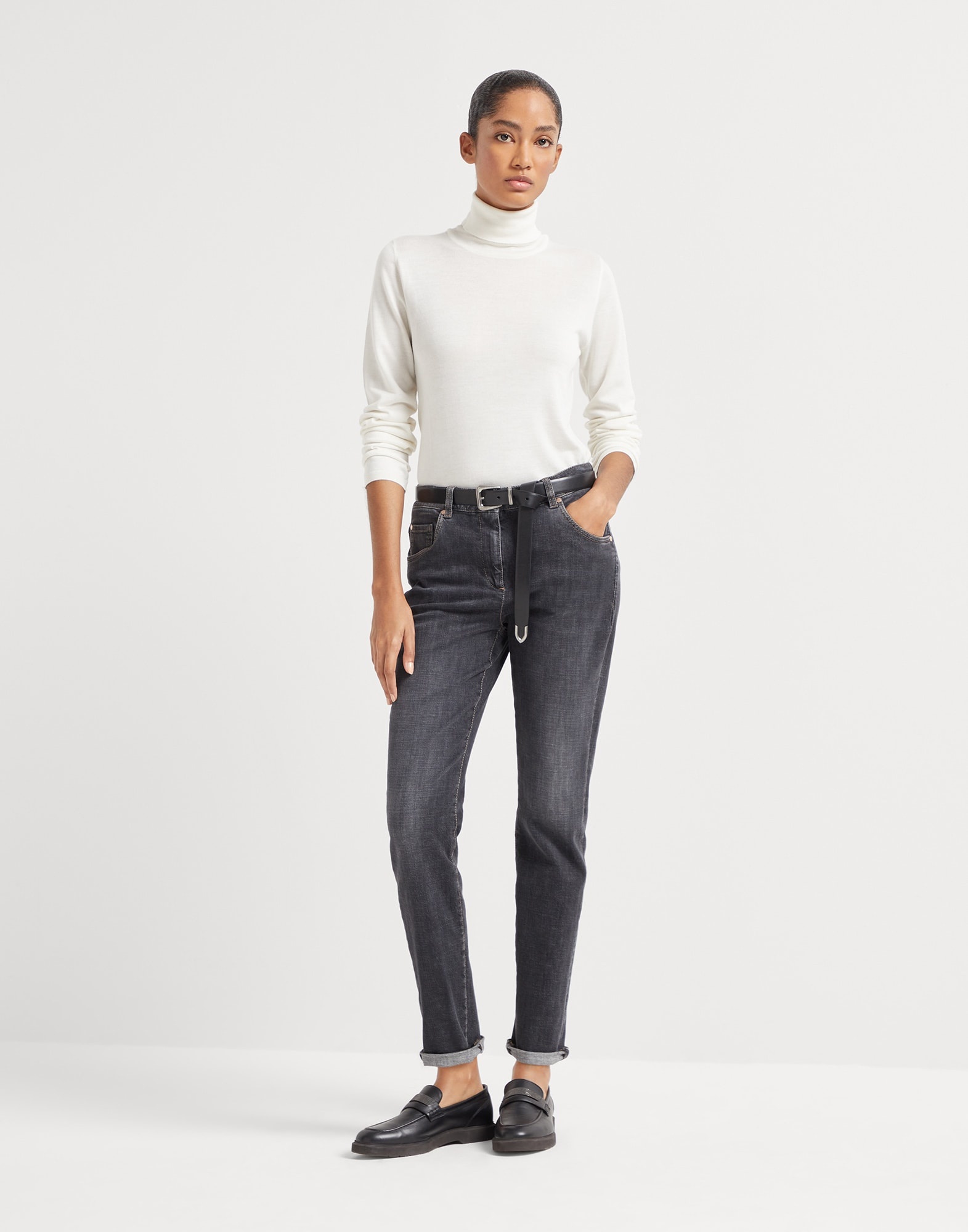 Cashmere and silk lightweight turtleneck sweater - 5