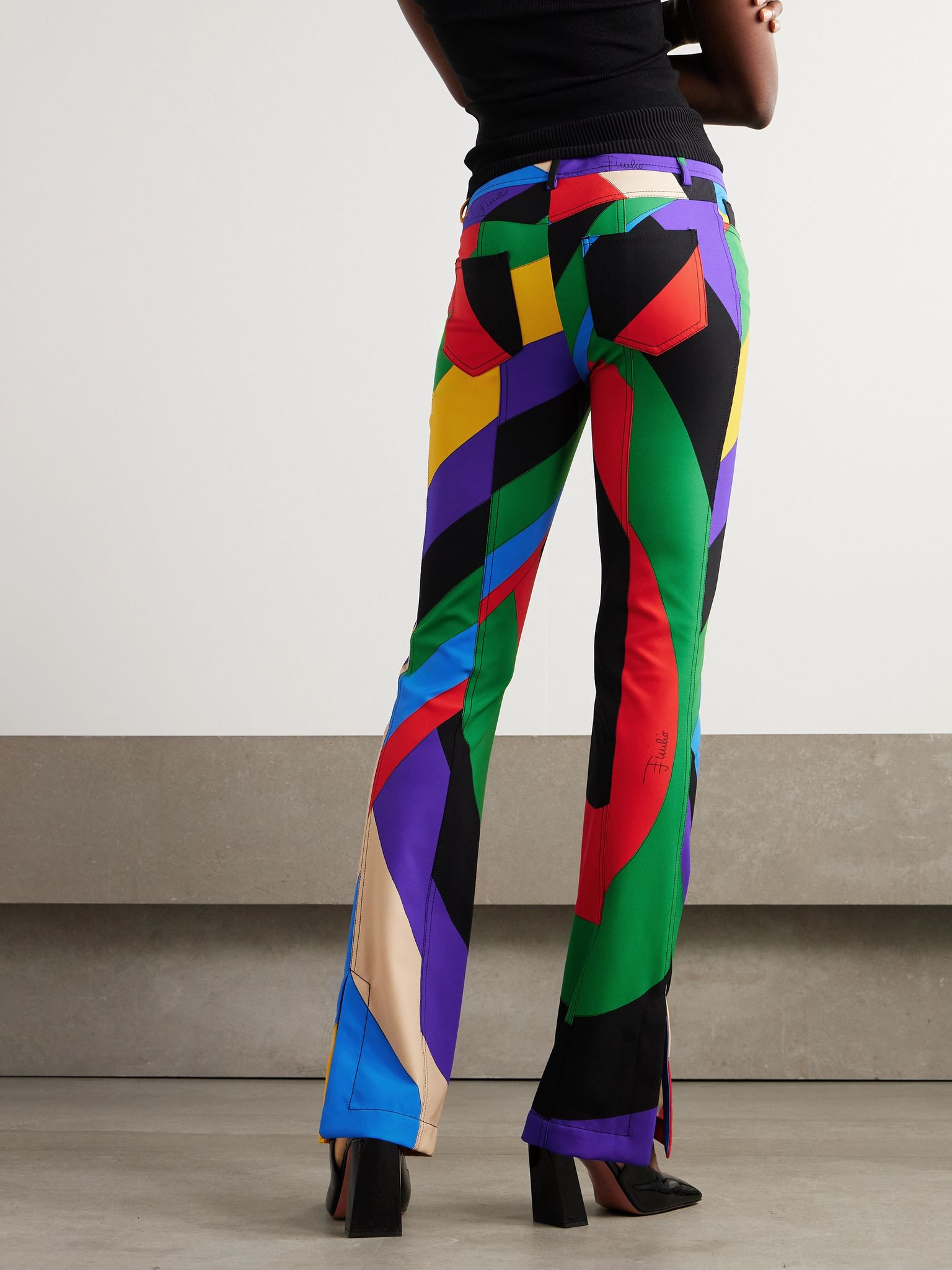 Printed cady flared pants Multi - 3