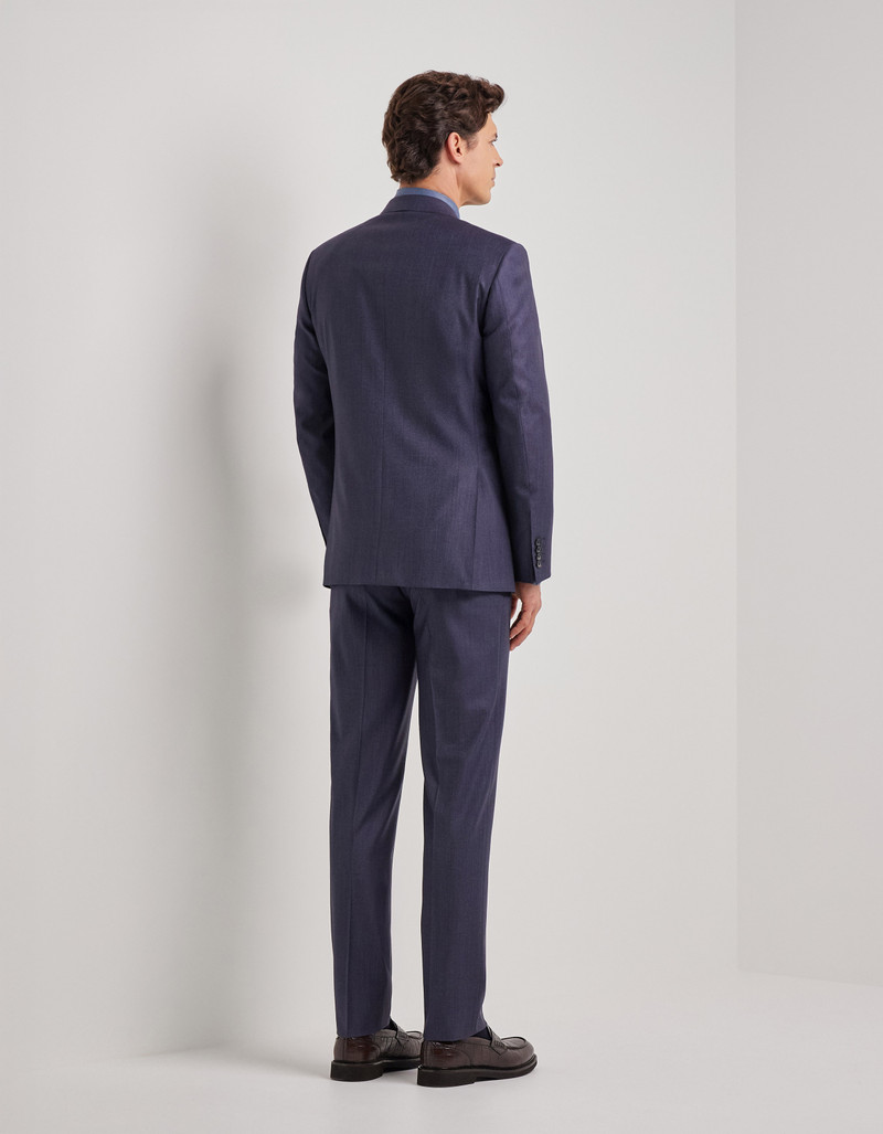 LIGHT BLUE DENIM-EFFECT WOOL REGULAR-FIT SUIT 34