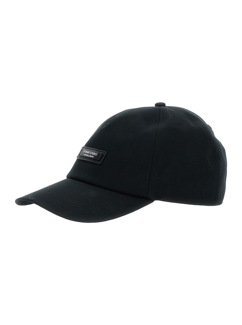 Moncler Genius Men Black Baseball Cap With Logo Patch On The Front In Cotton Man - 1