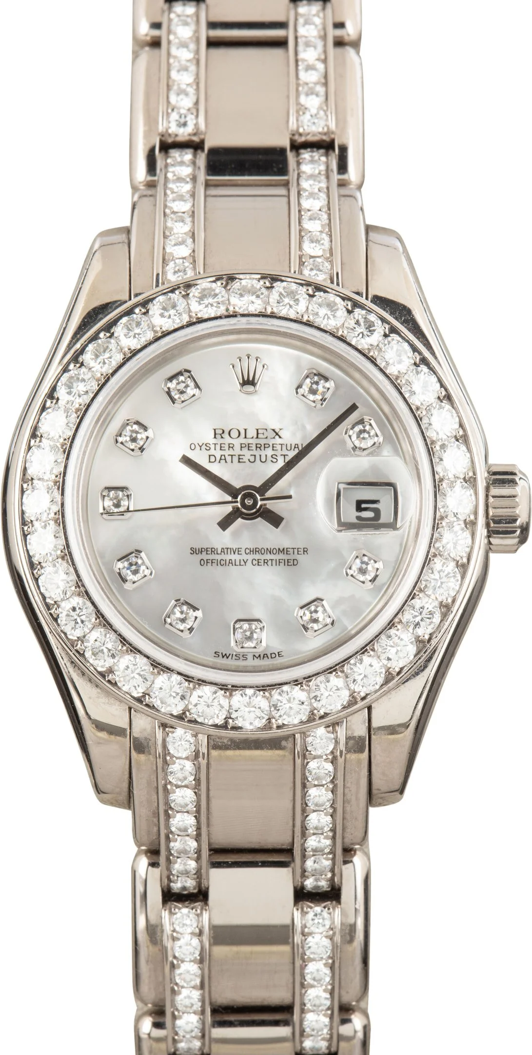 Ladies Rolex Datejust Pearlmaster 80299 18k White Gold - 1