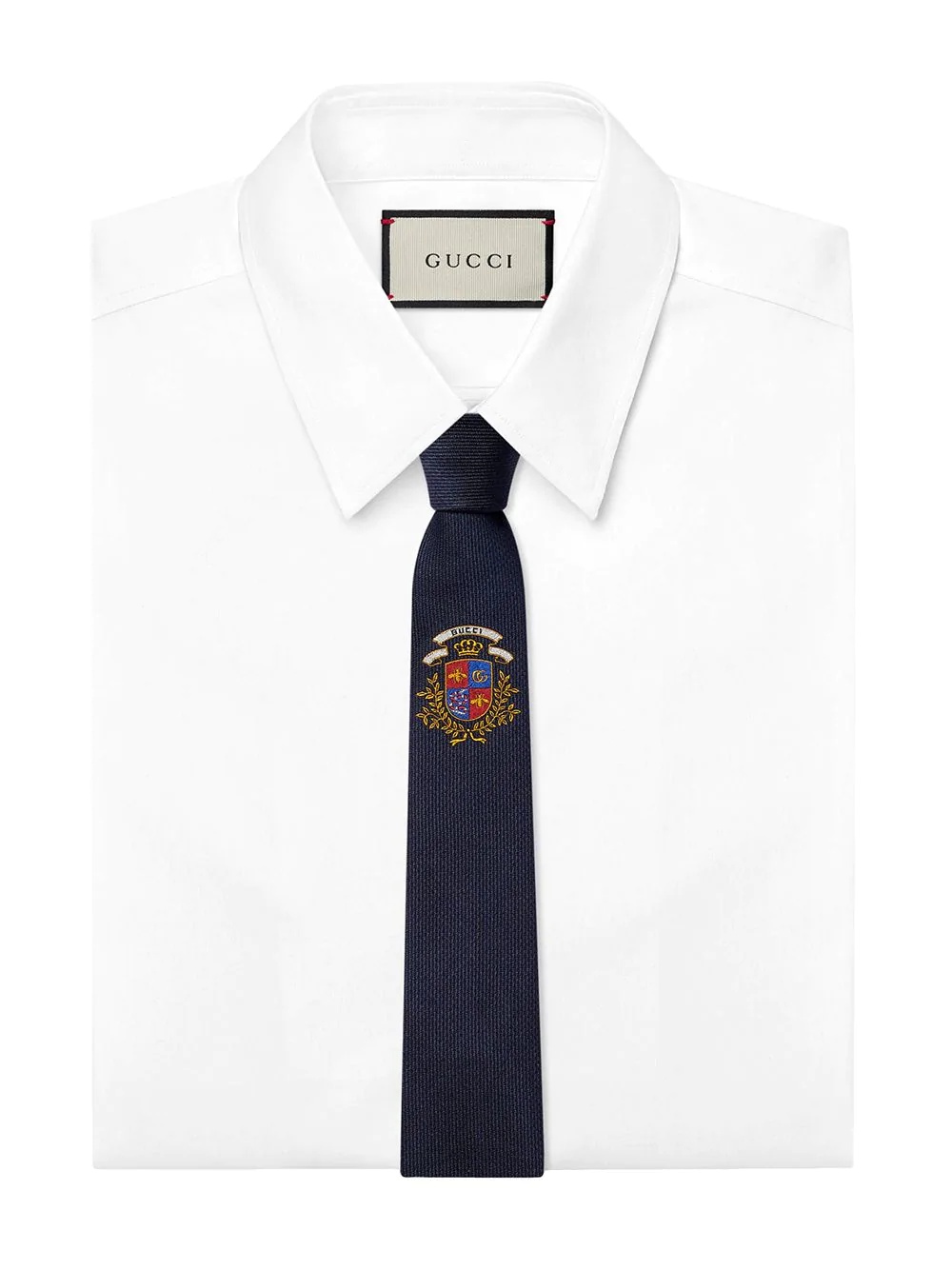 silk tie with Gucci badge - 3