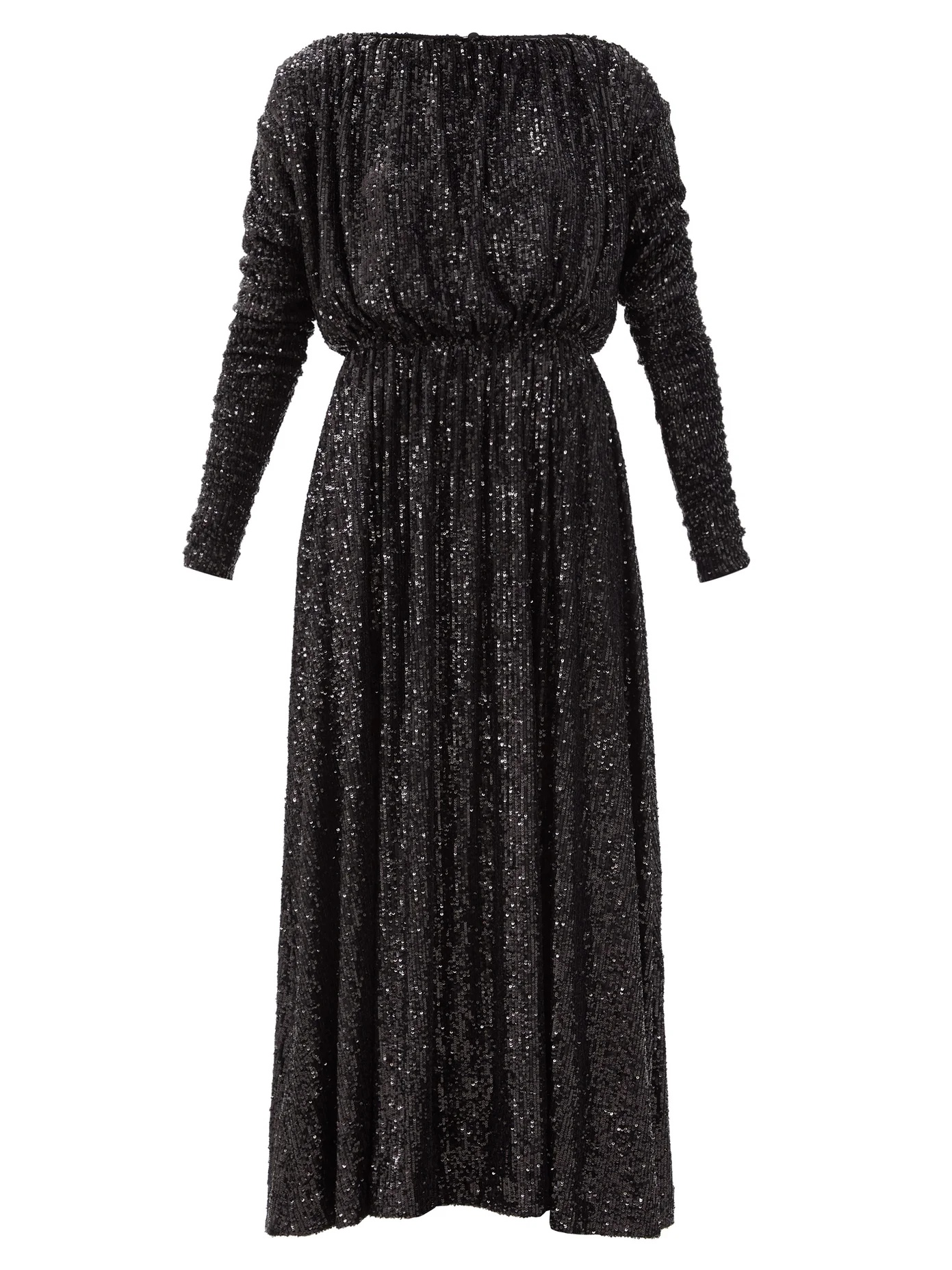 Long-sleeved sequinned maxi dress - 1