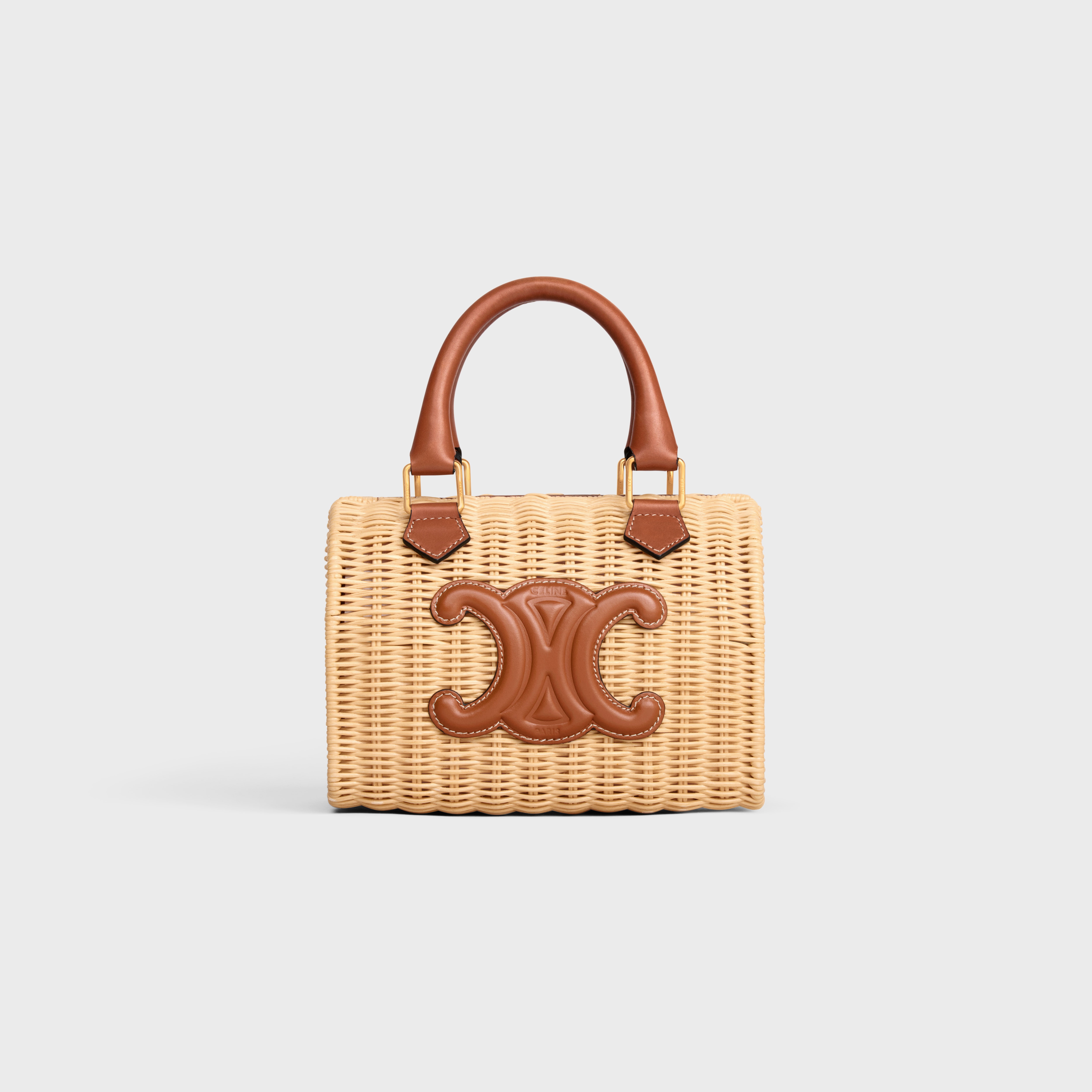 SMALL BOSTON cuir triomphe in WICKER AND CALFSKIN - 1