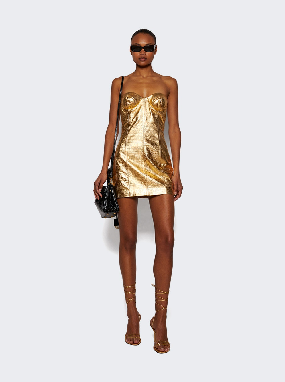 Rochelle Leather Mini Dress Solar Eclipse - 5