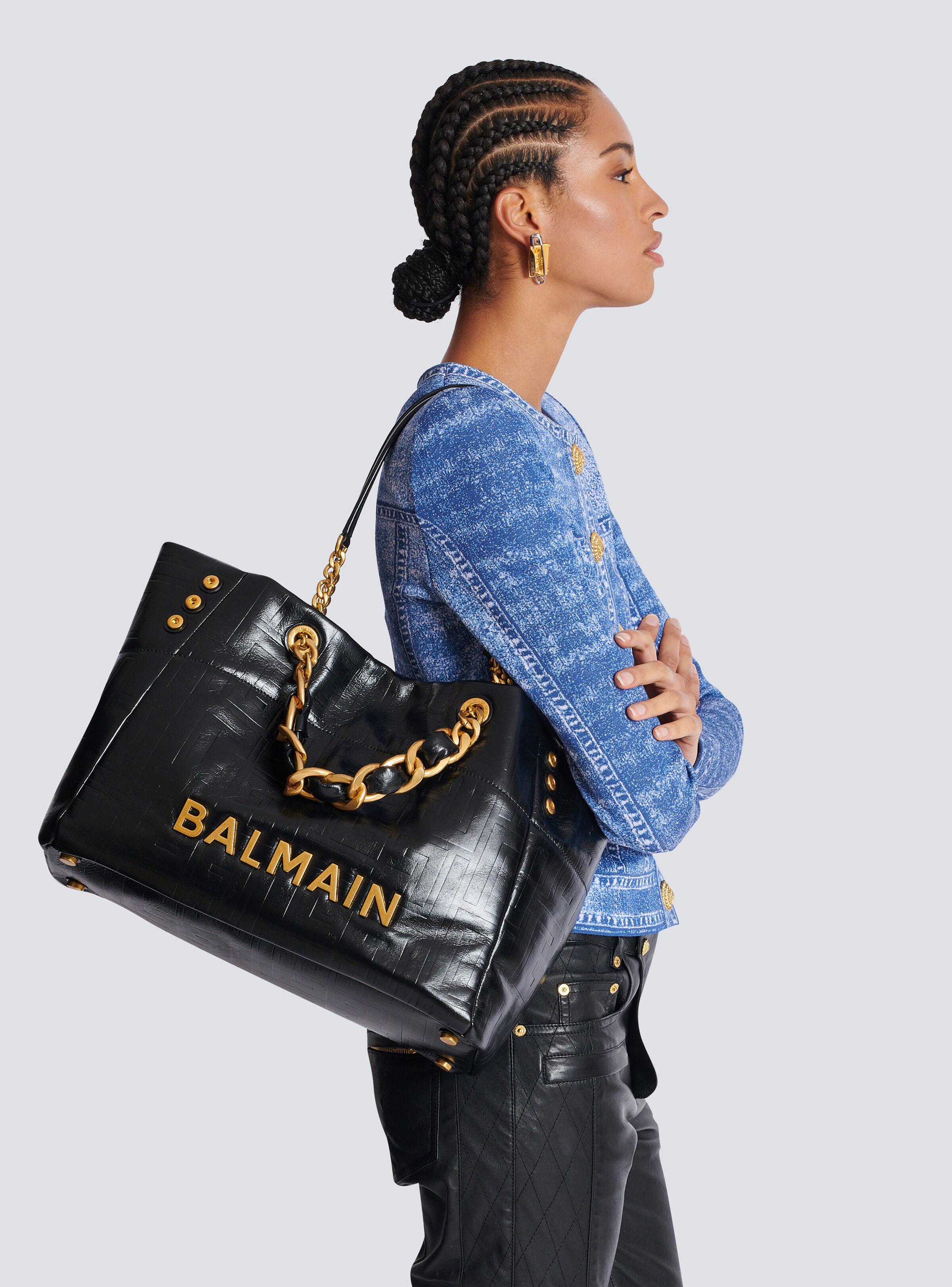 1945 Soft PB-monogrammed crinkled leather tote bag - 9