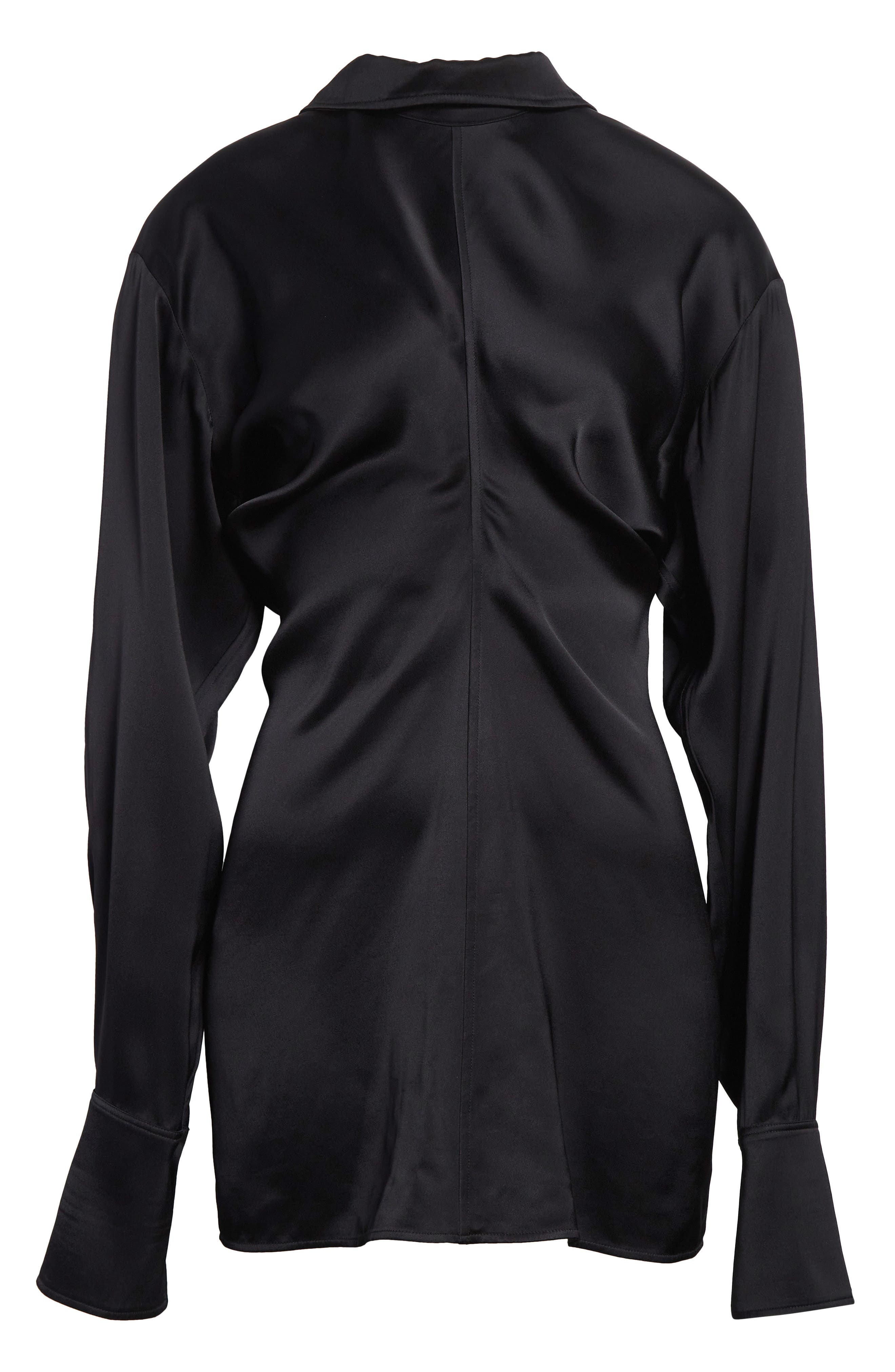 TOTEME Slouch Waist Satin Top in Black at Nordstrom - 6