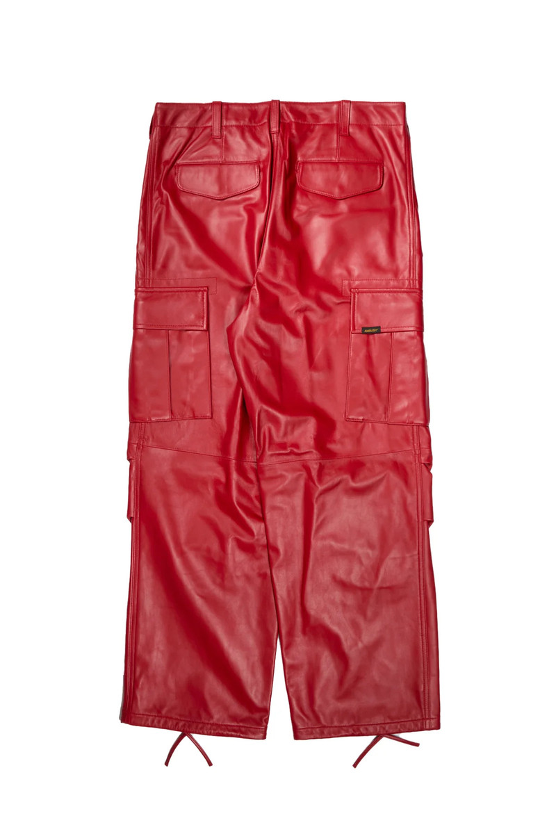 Ambush Ambush Leather Cargo Pants Red outlook